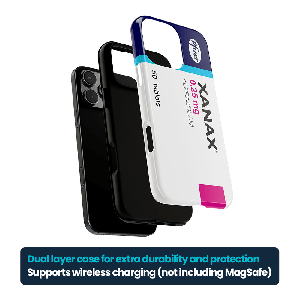 Tough Cases  Funny Medicine Box Anxiety Xanax Alprazolam Phone Case Gag Gift Novelty Item Unique De 3