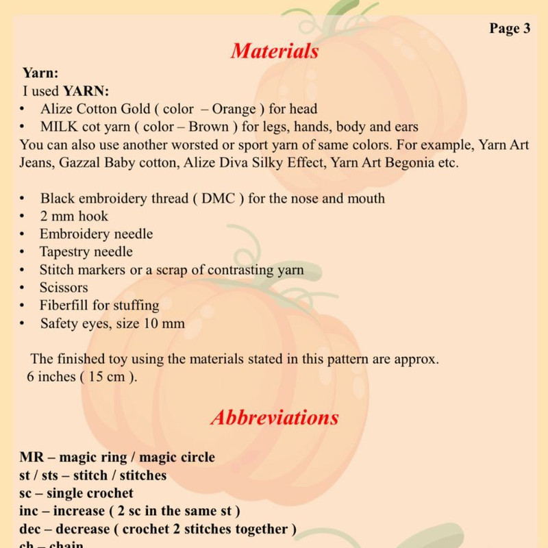 Halloween Pumpkin Bear Stuffed Animal Crochet Pattern 0