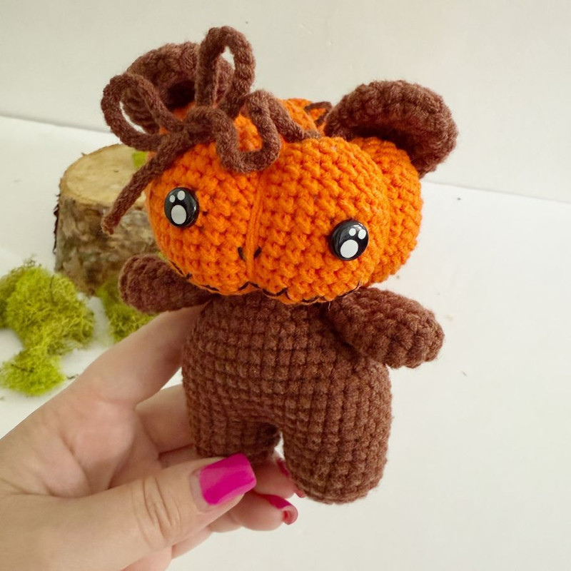 Halloween Pumpkin Bear Stuffed Animal Crochet Pattern 4
