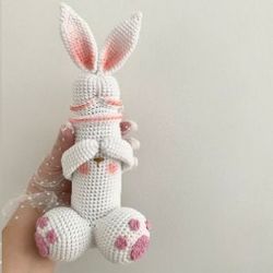 crochet pattern cute easter bunny penis, adult sexy toys, funny easter decoration, rabbit shape penis