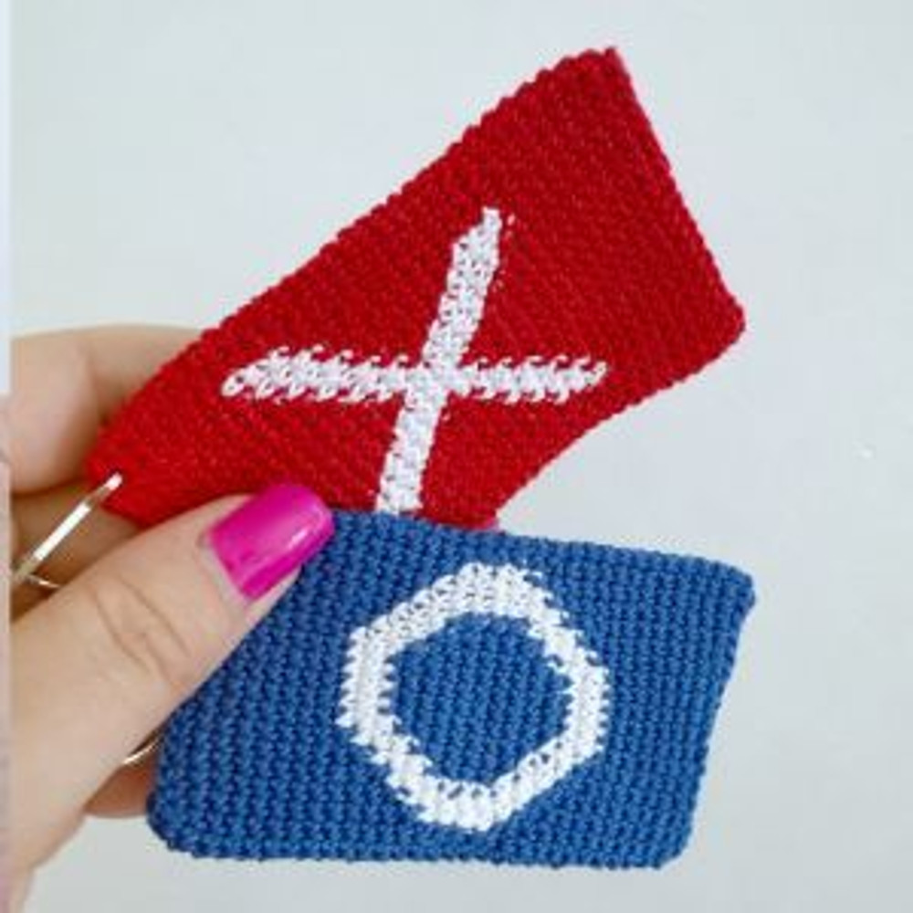 Red X Blue O Keychain Squid Game Inspired 3