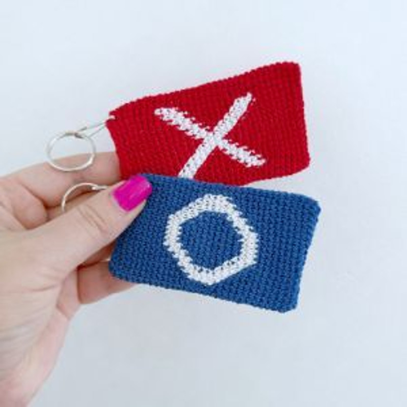 Red X Blue O Keychain Squid Game Inspired 4