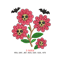 Skull Flower Bats Embroidery Design Halloween Embroidery 3 Sizes Instant Download 0