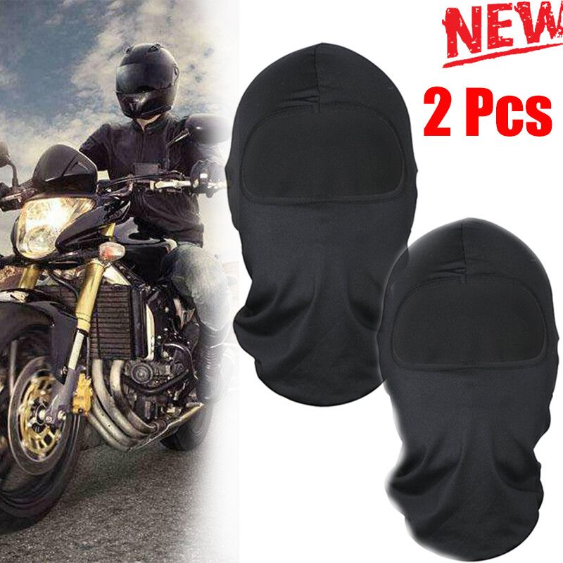 2PCS Men Balaclava Black Full Face Mask Winter Motorcycle Ski Neck Warmer Gaiter 2