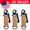 3Pcs Tactical Hanging Belt Carabiner KeyHook Webbing Buckle Strap Clip Khaki 0