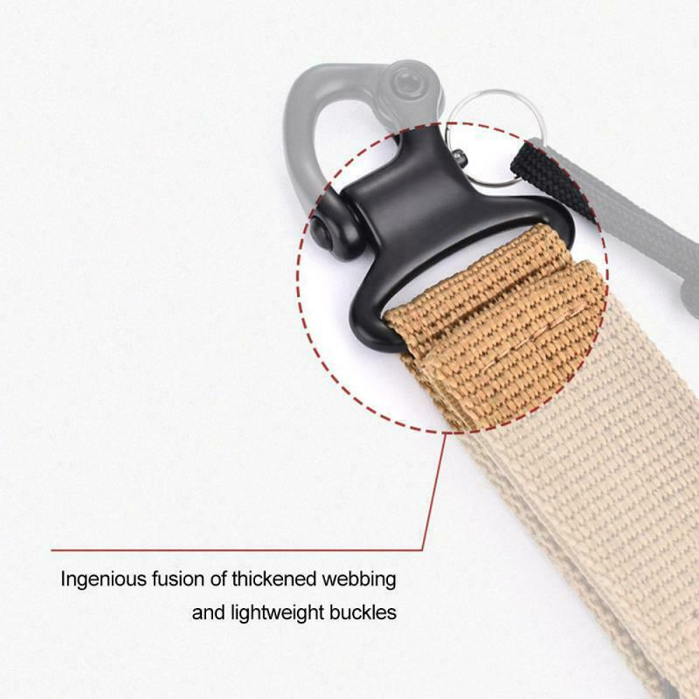 3Pcs Tactical Hanging Belt Carabiner KeyHook Webbing Buckle Strap Clip Khaki 3