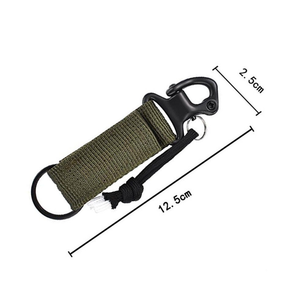 3Pcs Tactical Hanging Belt Carabiner KeyHook Webbing Buckle Strap Clip Green 2