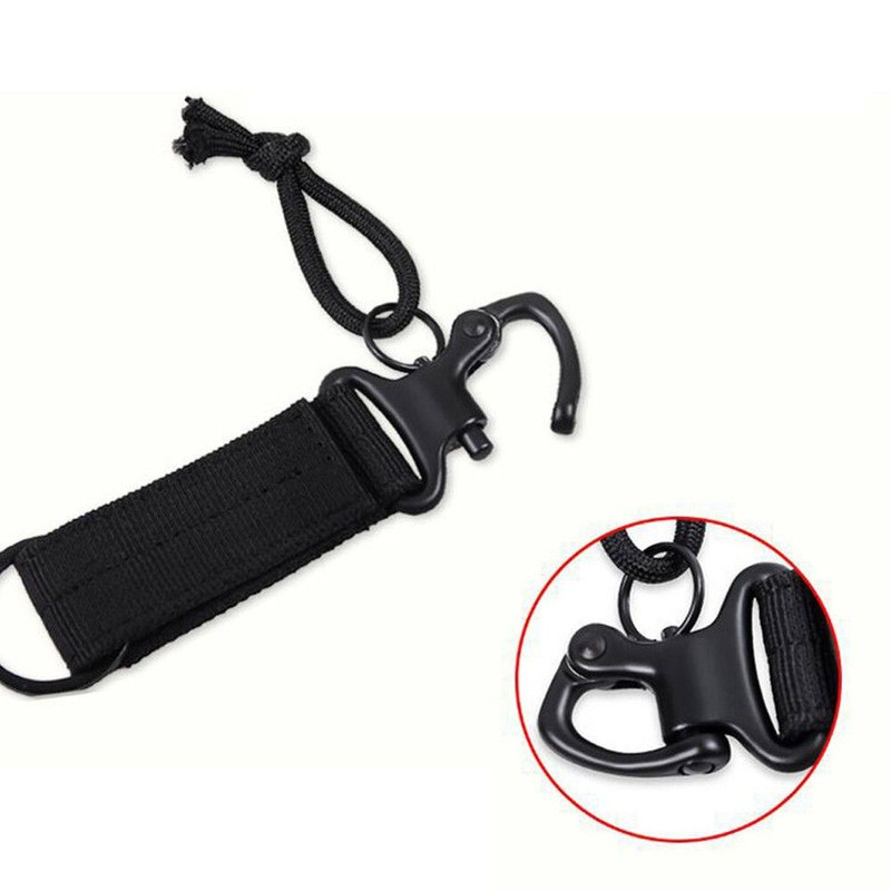 3Pcs Tactical Hanging Belt Carabiner KeyHook Webbing Buckle Strap Clip Black 1