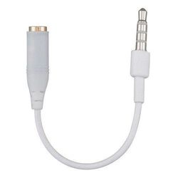 headphone adapter for apple iphone 3g 3gs recessed jack, 3.5mm male female white