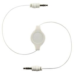 5 white retractable 3.5mm aux auxiliary cable cord for tablet phone mp3 mp4 mp5