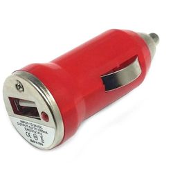 2 pack mini universal usb dc car charger adapter bullet, 5v 1a, red