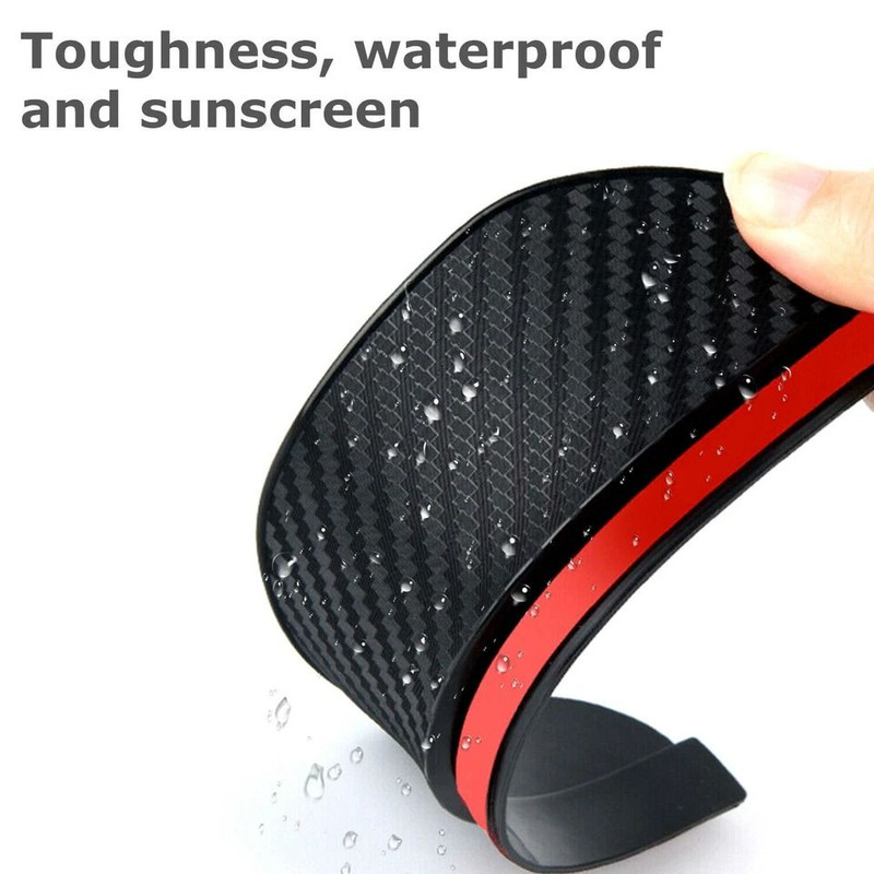 2pcs Carbon Fiber Car Rear View Side Mirror Rain Board Eyebrow Guard Sun Visor 1