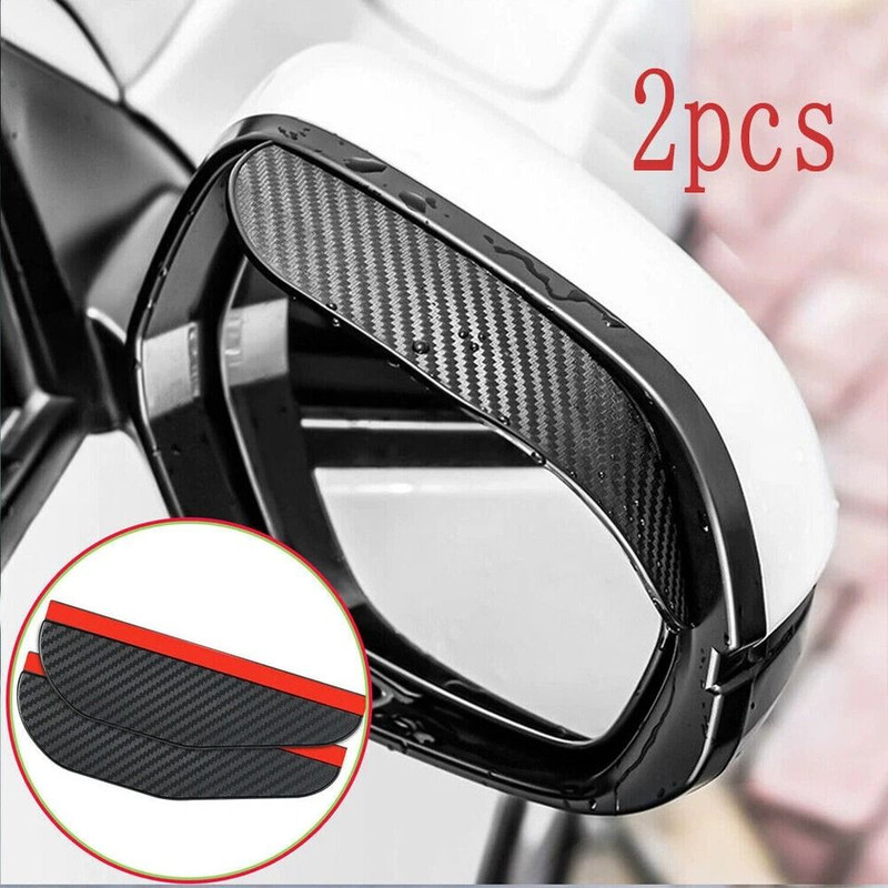 2PCS Car Black Rear View Side Mirror Rain Board Eyebrow Guard Sun Visor 2