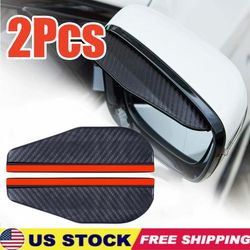 2pcs car black rear view side mirror rain board eyebrow guard sun visor