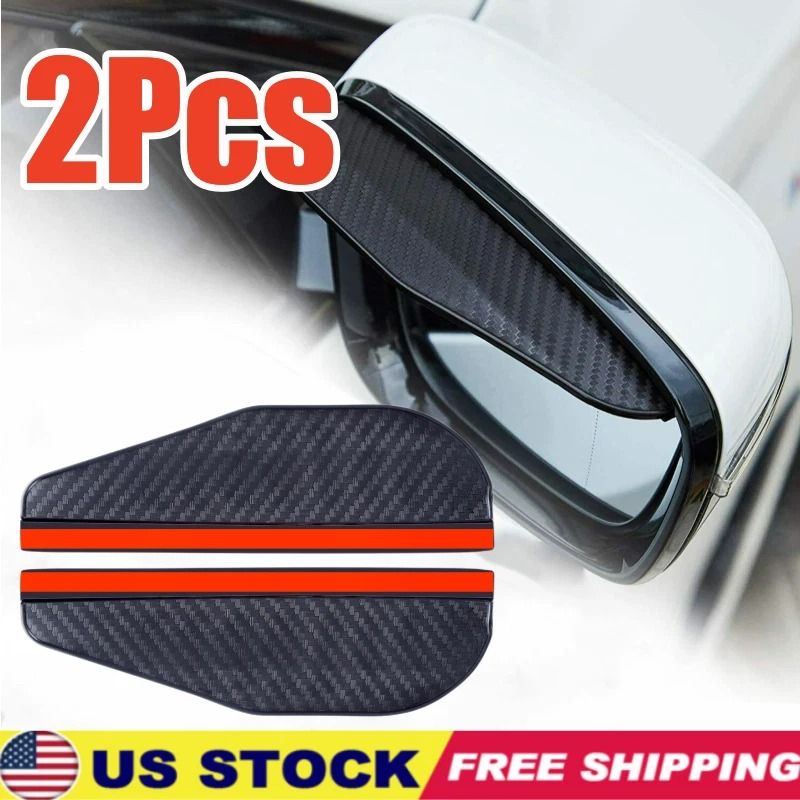 2PCS Car Black Rear View Side Mirror Rain Board Eyebrow Guard Sun Visor 3