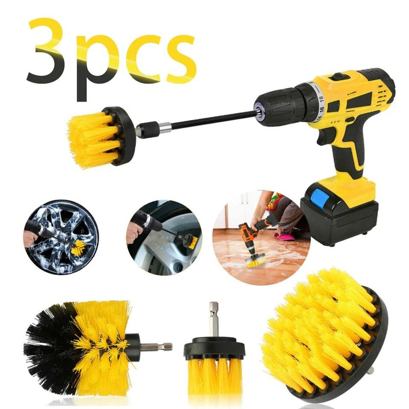 Power Scrubber Drill Brushes Set Car Wash Cleaner Spin Tub Shower Wall Brush Kit 0