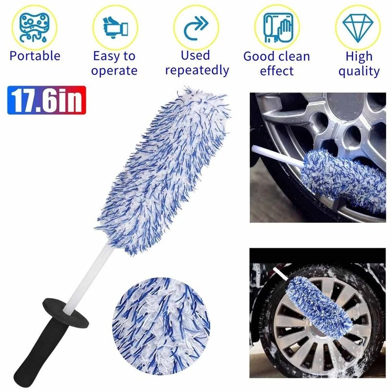 Microfiber Wheel Brush For Car Rims No Scratch Detailing Safe 2