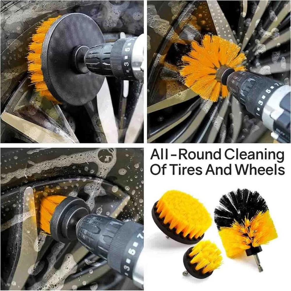 Drill Brush Set Power Scrubber Brushes Cleaner For Car Carpet Wall Tile Cleaning 0