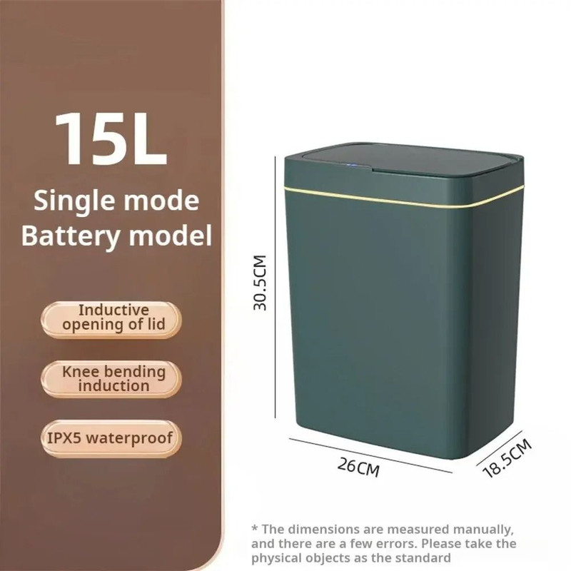 15L Motion Sensor Trash Can With Automatic Lid And Waterproof Design For Kitchen Or Bathroom 8