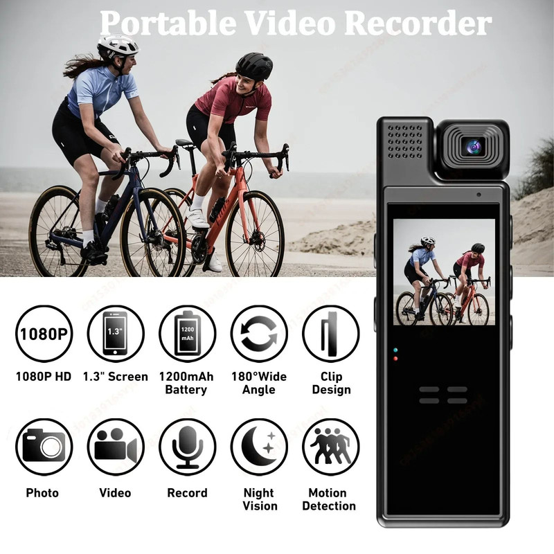Mini 8K HD Clip On Action Camera With Night Vision And 180 Degree Rotatable Lens 4
