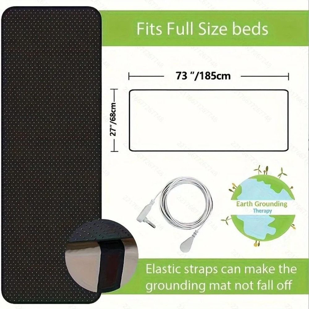 Grounding Sleep Pad For Mattress Indoor Use With Conductive Material And Grounding Cord 2