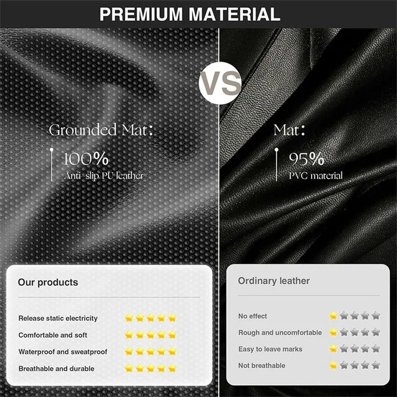 Grounding Sleep Pad For Mattress Indoor Use With Conductive Material And Grounding Cord 3