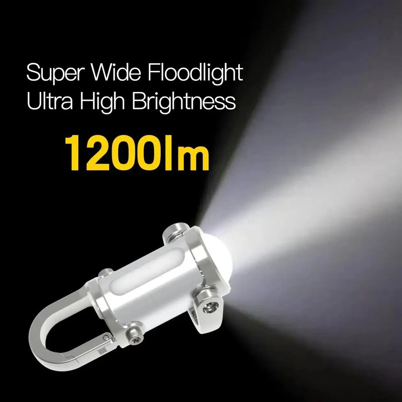 Outdoor Mini Flashlight With 1200 Lumen Brightness Rechargeable Type C Waterproof Keychain Light 0