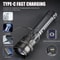 Long Range Rechargeable Tactical Flashlight With 15000 MAh Battery And Zoom Beam 1