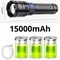 Long Range Rechargeable Tactical Flashlight With 15000 MAh Battery And Zoom Beam 6