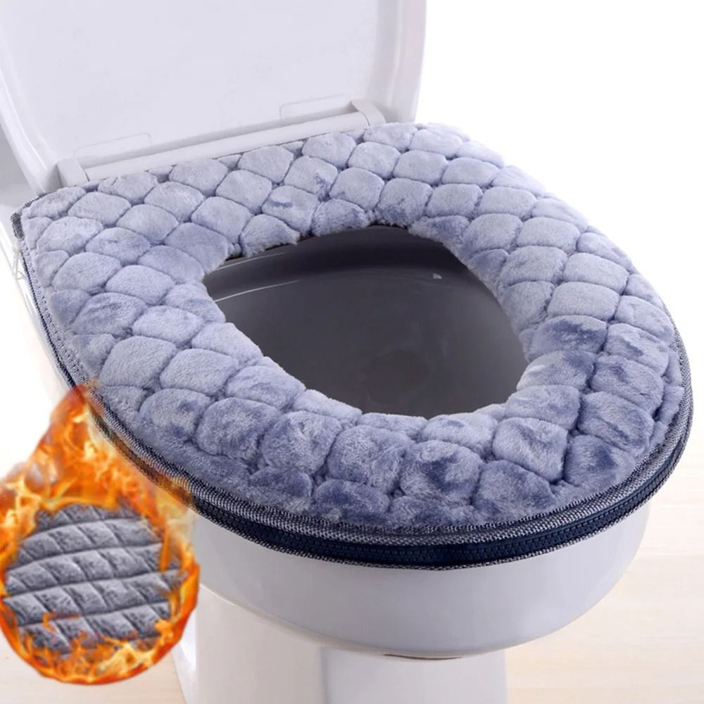 Plush Washable Toilet Seat Cover Cushion O Shape Warm Soft Lid Pad 0