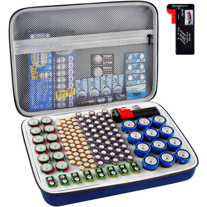 Battery Organizer Storage Case With Tester 13
