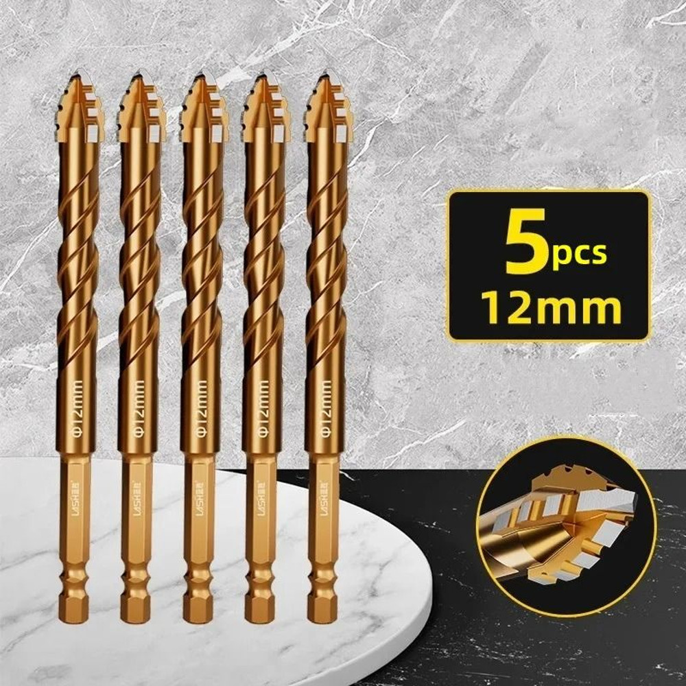 Four Blade Serrated Drill Bit For Tile And Concrete 14