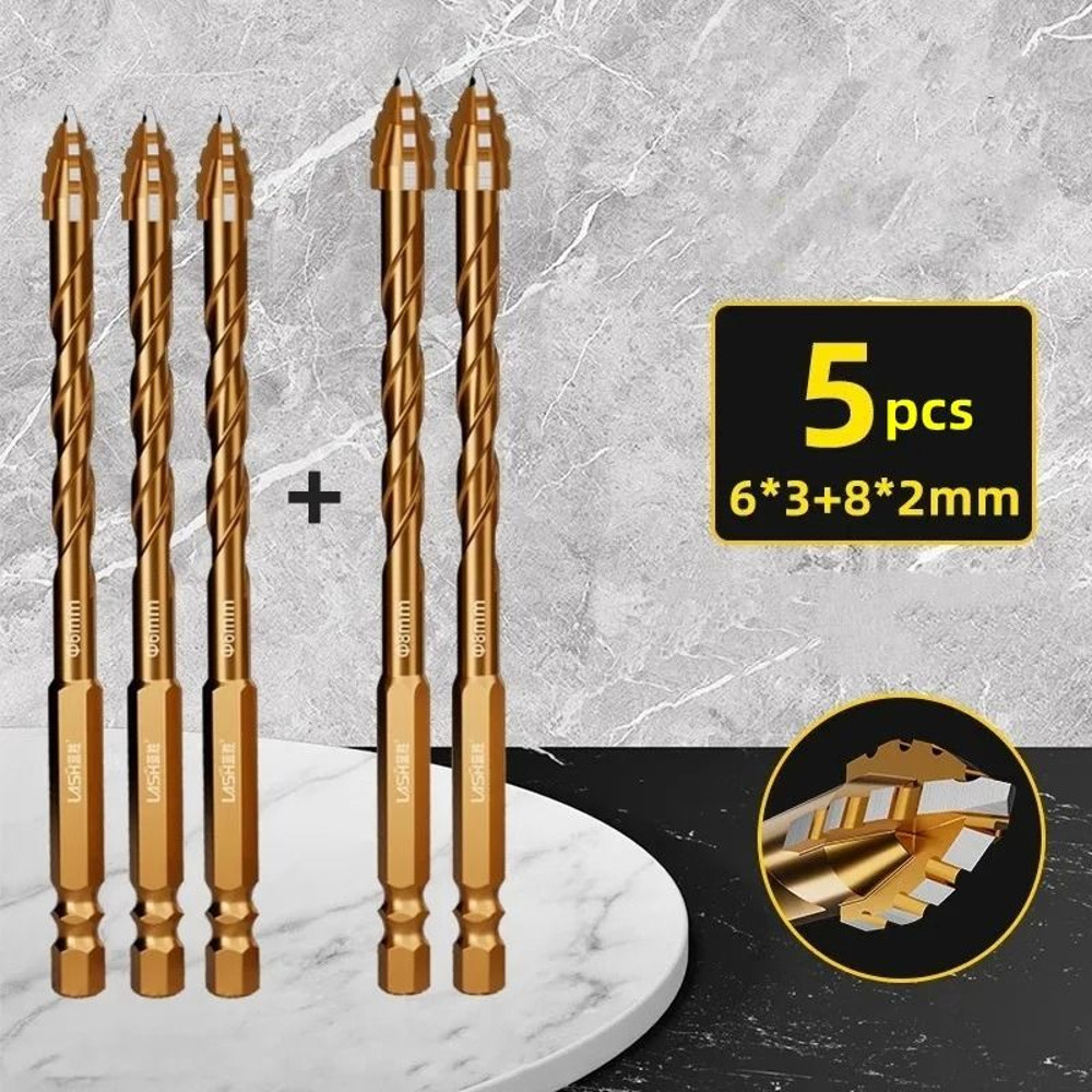 Four Blade Serrated Drill Bit For Tile And Concrete 8