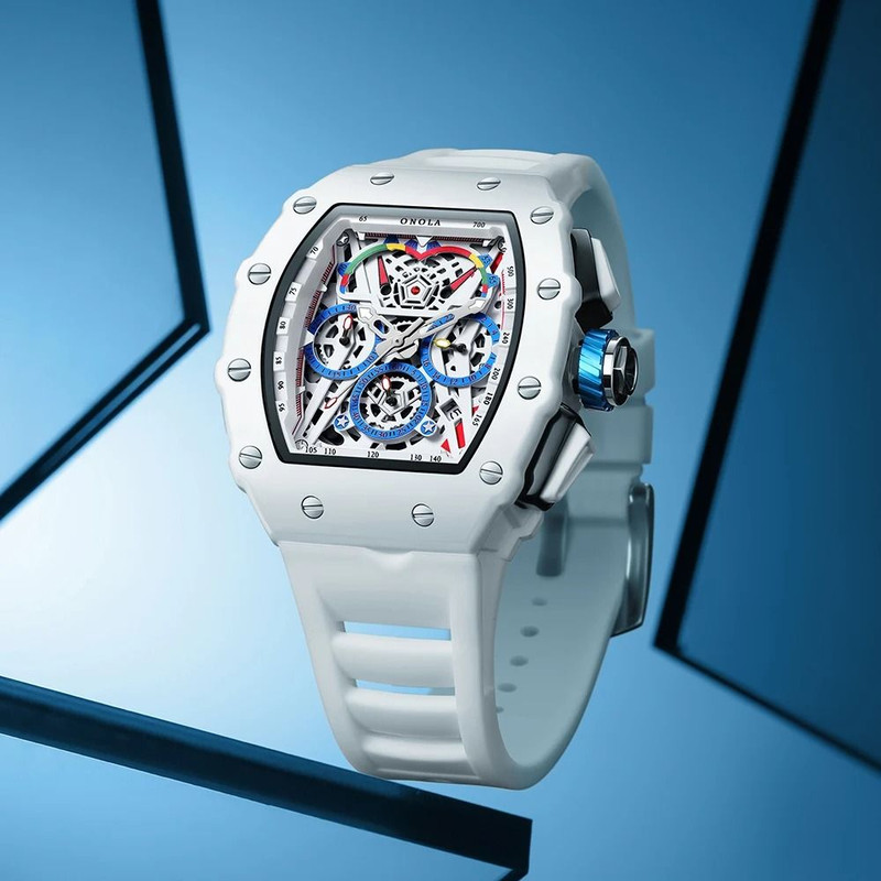 Mens Sport Style Silicone Strap Quartz Watch 4