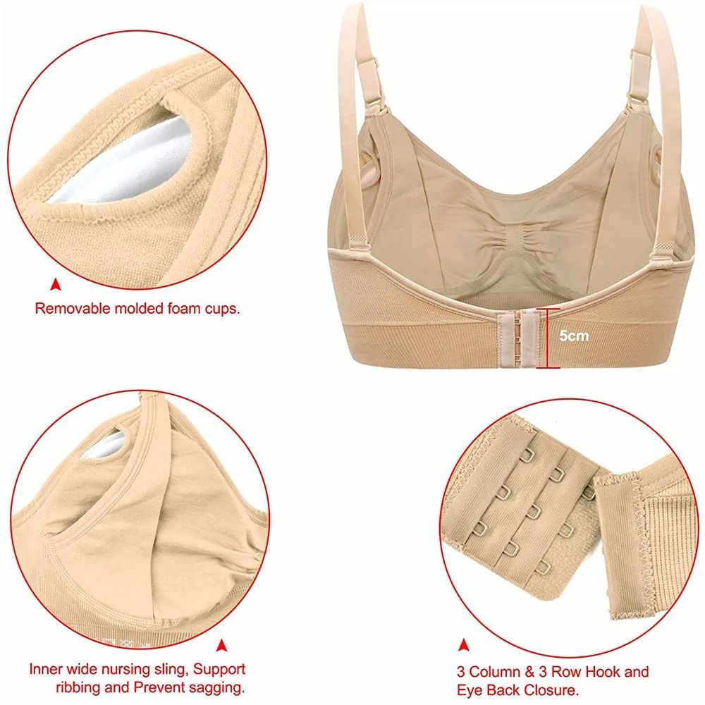 Maternity Wire Free Breastfeeding Bra For Pregnant Postpartum Moms 2