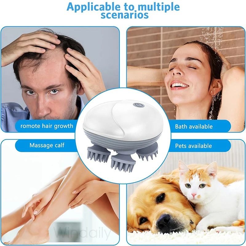 Rechargeable Handheld Massager For Scalp Neck Shoulder Body And Pet Use 1