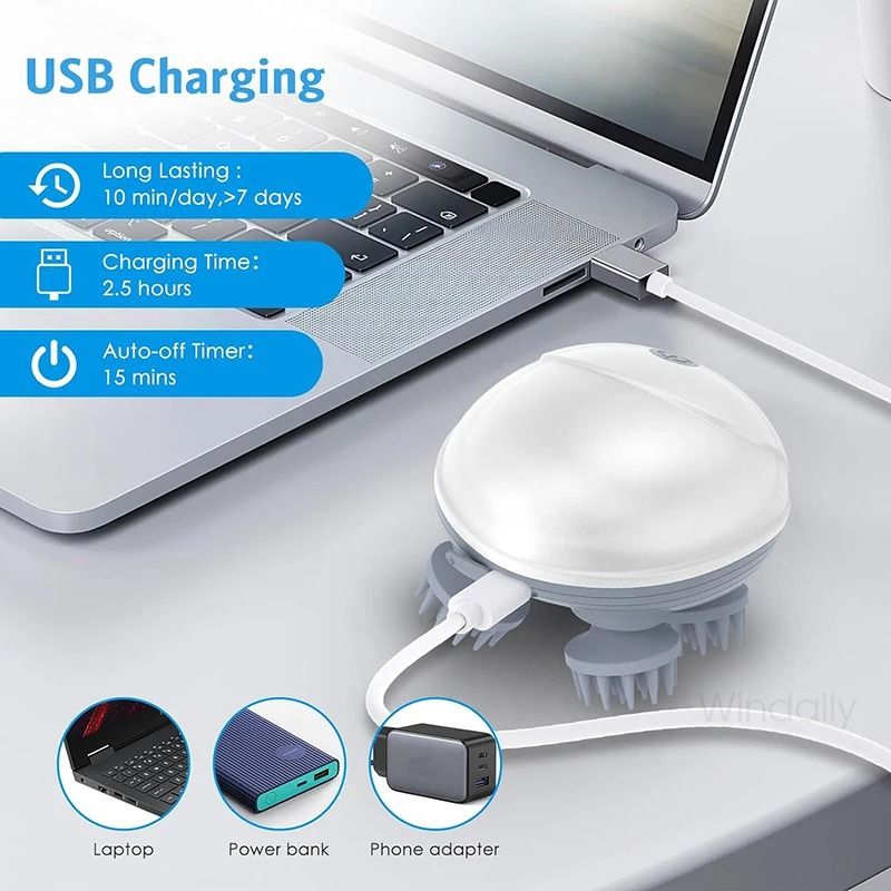 Rechargeable Handheld Massager For Scalp Neck Shoulder Body And Pet Use 5