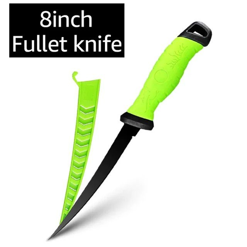 Stainless Steel Fishing Fillet Knife With Sheath For Boning Slicing And Sashimi 11