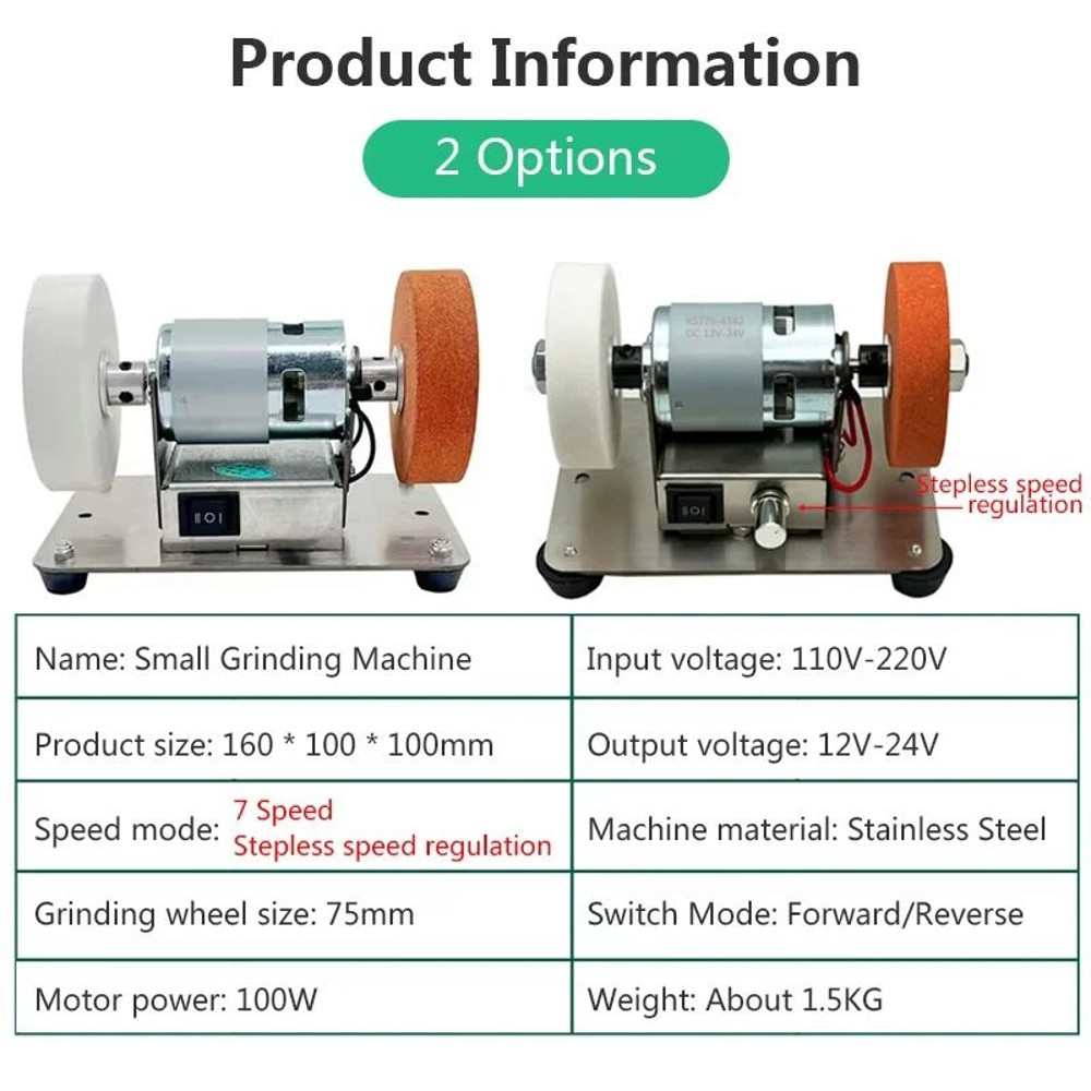 Electric Dual Head Grinder 100W Table Polisher For Coarse And Fine Metal Grinding 1