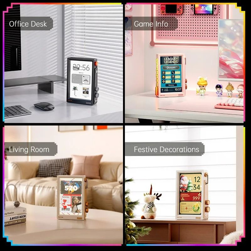 Smart HD Display Clock With Widgets For Crypto Weather Stocks And Desk Decor 3