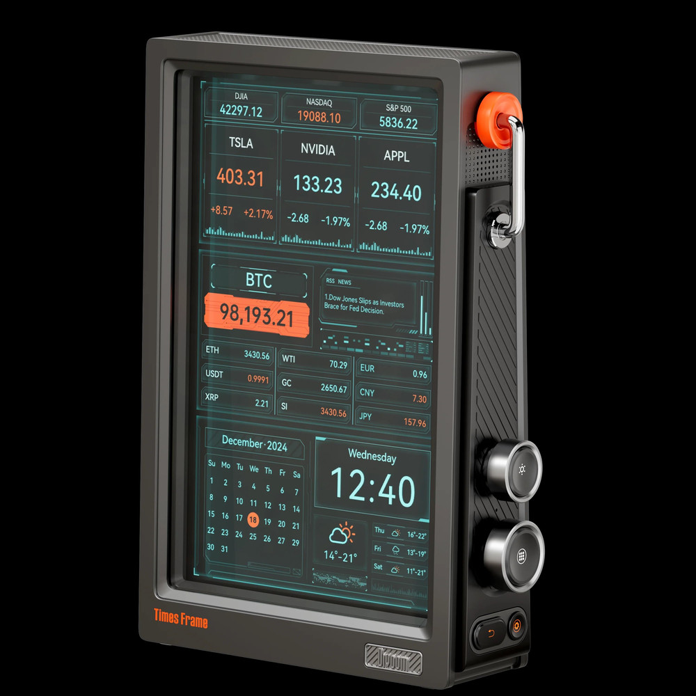 Smart HD Display Clock With Widgets For Crypto Weather Stocks And Desk Decor 6