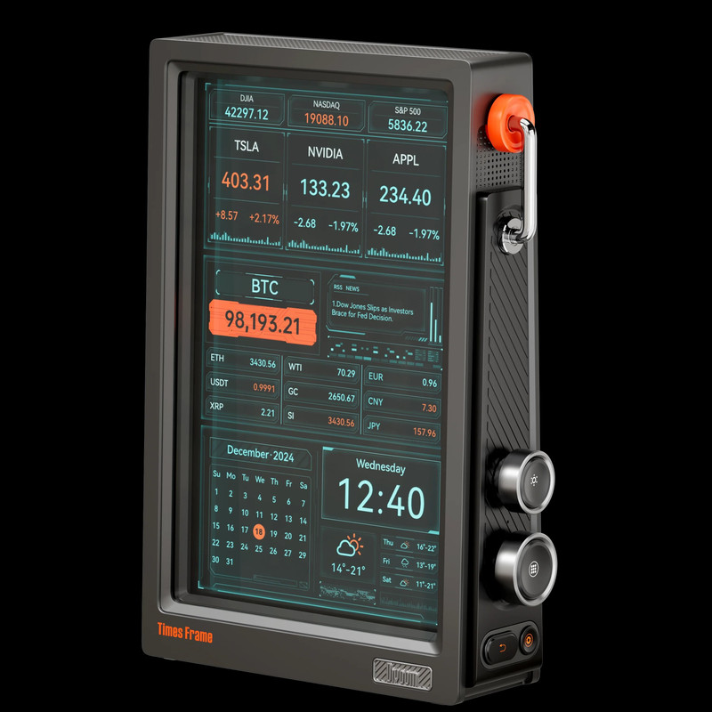 Smart HD Display Clock With Widgets For Crypto Weather Stocks And Desk Decor 6