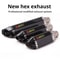 Universal Motorcycle Exhaust Pipe With Hexagonal Tip For Sport And Street Bike Modification 0