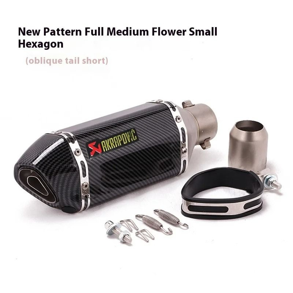Universal Motorcycle Exhaust Pipe With Hexagonal Tip For Sport And Street Bike Modification 1
