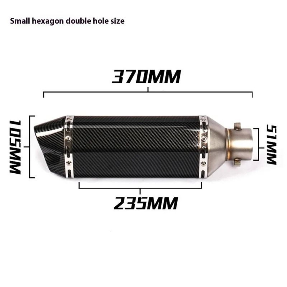 Universal Motorcycle Exhaust Pipe With Hexagonal Tip For Sport And Street Bike Modification 3