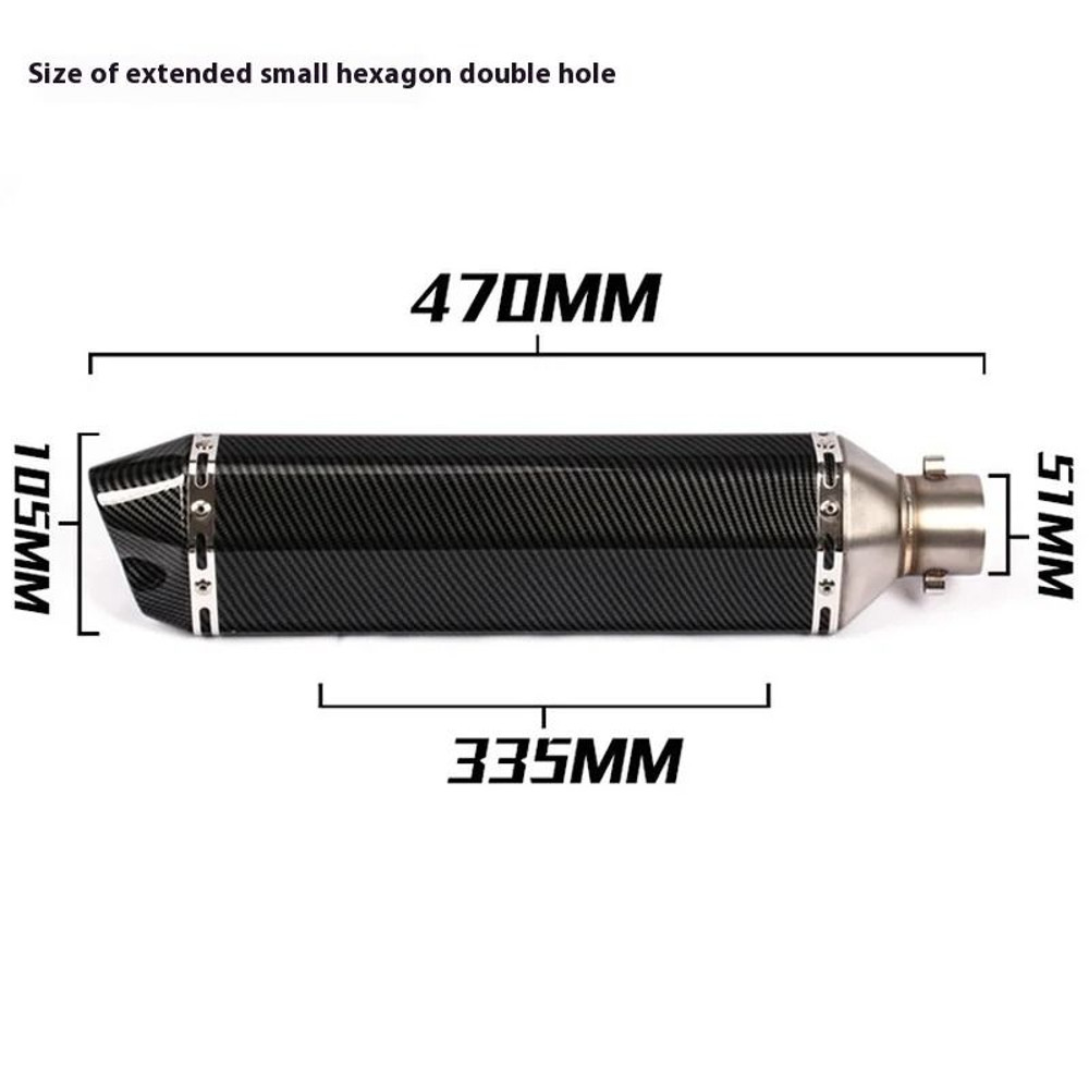 Universal Motorcycle Exhaust Pipe With Hexagonal Tip For Sport And Street Bike Modification 4