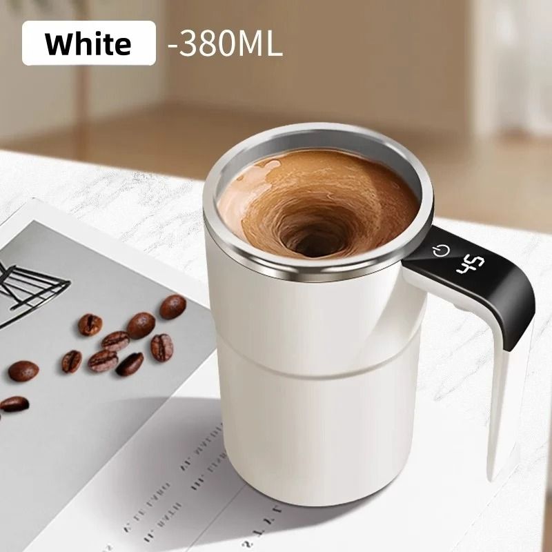 USB Rechargeable Self Mixing Coffee Mug With Magnetic Stirring And Spill Resistant Lid 6