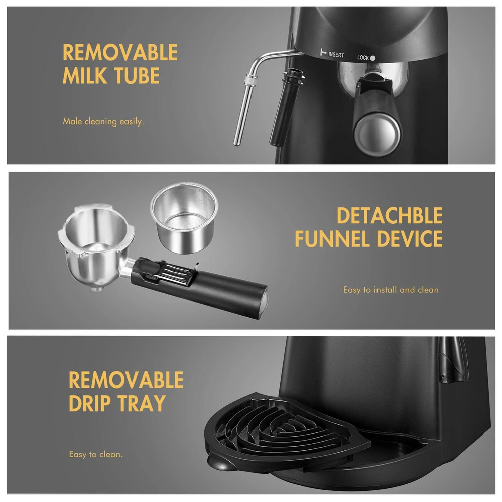 Compact Espresso And Cappuccino Machine With Milk Frother 3