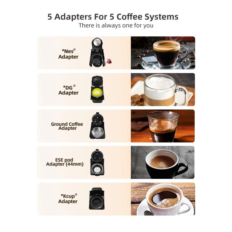 5 In 1 Capsule Coffee Machine With 20 Bar Pressure And Hot Cold Brewing 1