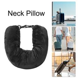 portable self filling travel neck pillow with refillable support cushion